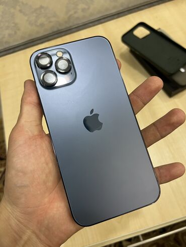 с 6: IPhone 12 Pro Max, Б/у, 256 ГБ, Blue Titanium, Защитное стекло, Чехол, Коробка, 83 %