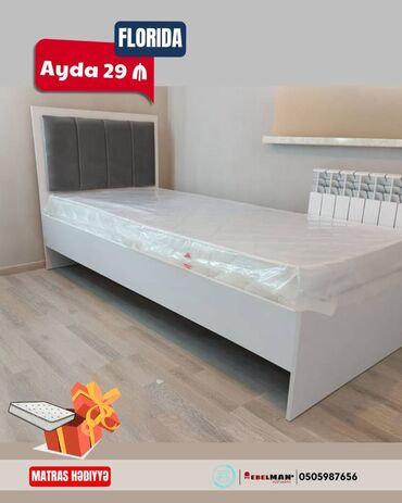 Çarpayılar: Yeni, Təknəfərlik çarpayı, Bazalı, Matras ilə, Siyirməsiz, Azərbaycan — 8