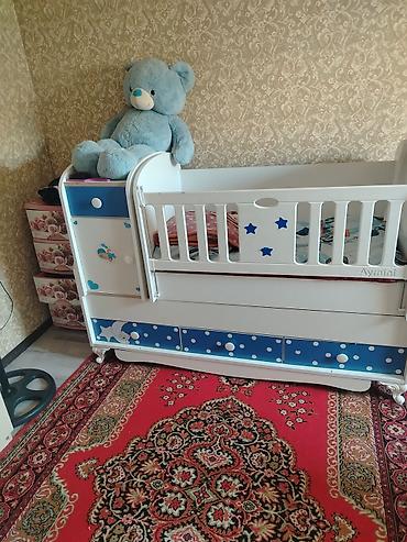 Beşiklər: Uşaq beşiyi – Aymimi brendi - Material: ağ MDF/laminat kombinasiyası — 3