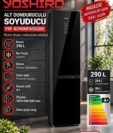 Yeni 2 qapılı Yoshiro Soyuducu Satılır, rəng - Qara, Təkərli