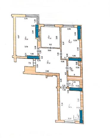 Продажа квартир: 3 комнаты, 96 м², Элитка, 14 этаж, Евроремонт — 13