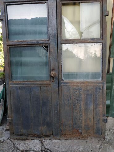 двери бу на дом: Входная дверь, Металл, цвет - Черный, Б/у, 2 * 1500, Самовывоз