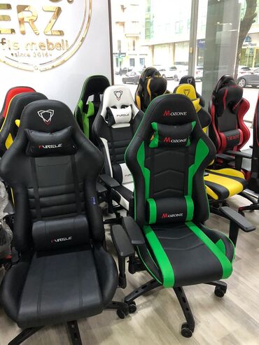 Ofis və oyun kresloları: Yeni, Təkərli, Qolları tənzimlənir, Dəri — 15