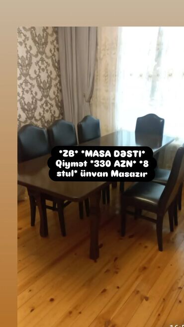 Masa və oturacaq dəstləri: YAlniz WHATSAPA YAZIN ZENG AKTIV DEYIL