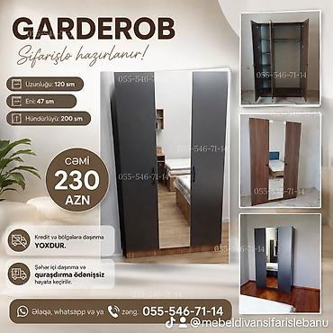 GARDEROB – sifarişlə hazırlanır Ölçülər: - Uzunluğu: 120 sm - En: 47