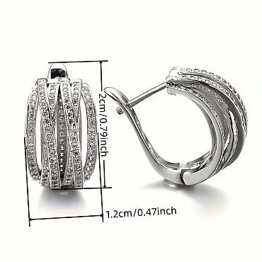 Minđuše: Zlatne minđuše–alke sa pavé cirkonima - Materijal: legura sa zlatnom — 12