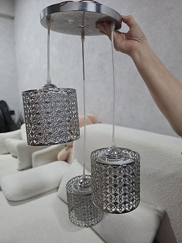 tavan ucun ventilyator: Çılçıraq, 3 lampa, Metal — 1
