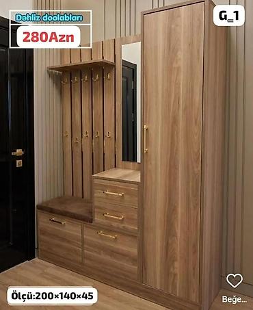 şfaner modelleri: Dəhliz dolabı dəsti – G-1 model - Material: taxta teksturalı laminat — 1