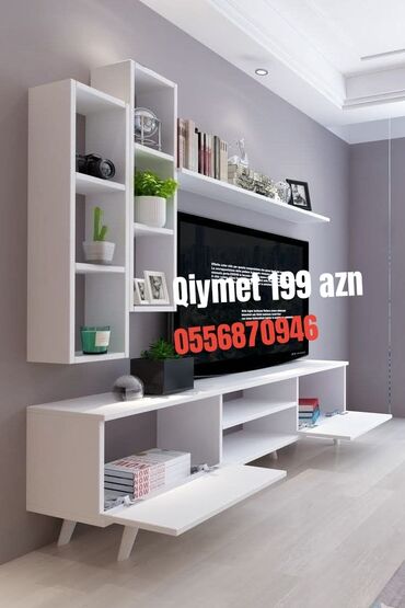 Sifarişlə TV stendlər: Siyirməli, Polkalı, Mat laminat, Azərbaycan, Zəmanətli, Kredit yoxdur — 14