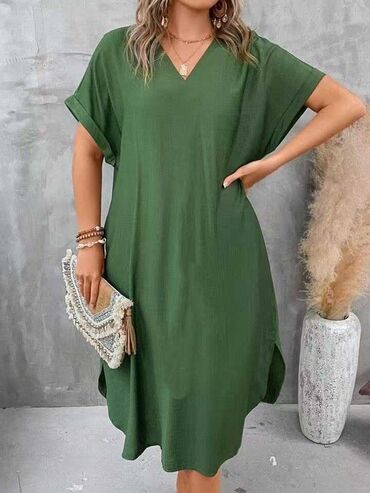 Haljine: Bоја - Crvena, Oversize, Kratkih rukava — 17
