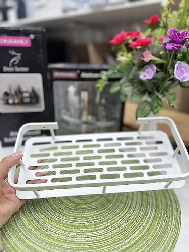 угловая: Угловая и прямая полки для ванной PNPNFAMILY (Aluminum bathroom rack) — 4