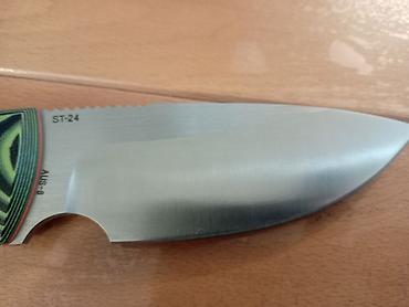 Lov i ribolov: Fiksni nož - Oštrica: široka drop-point forma sa sekundarnim usekom — 6