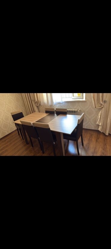 Табуретки: Для гостиной, Б/у, Прямоугольный стол, 6 стульев