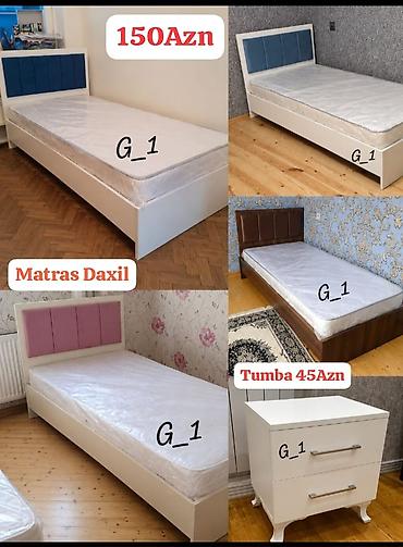 Tək nəfərlik çarpayılar – qiymət: 150 AZN - Matras daxil - Müxtəlif