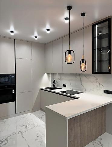 silver kitchen: Кухонный гарнитур, Новый, цвет - Бежевый — 2