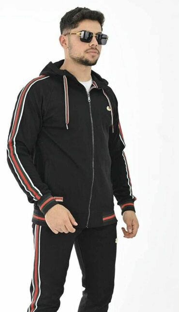 Trenerke: Komplet, S, M, L, Gucci, bоја - Crna, Pamuk — 1