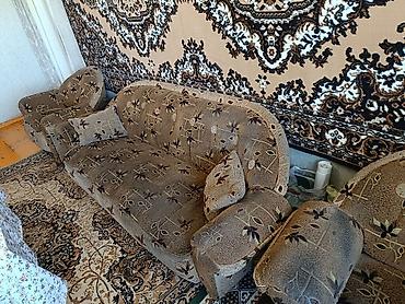 рестоврация дивана: Комплект мягкой мебели, Б/у, Самовывоз, цвет - Коричневый — 2