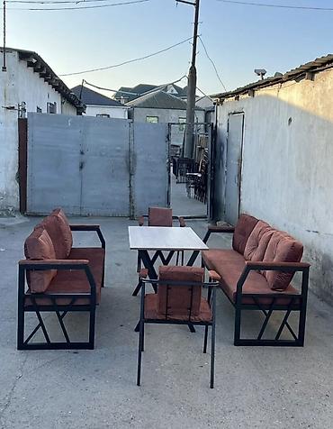 divanlat: Metall karkaslı salon/bahçe mebel dəsti - Tərkib: 2 ədəd divan (hər — 1