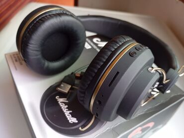 Səs gücləndiriciləri: Yeni Simsiz (Bluetooth) Qulaqcıqlar, Marshall, rəng - Qara