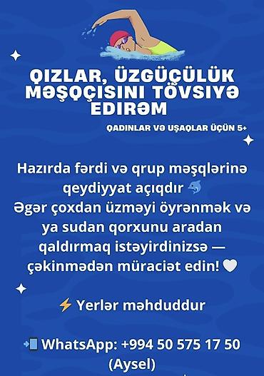 uzguculuk: Qızlar üçün üzgüçülük məşqçisi Qadınlar və 5+ yaş uşaqlar üçün fərdi — 1
