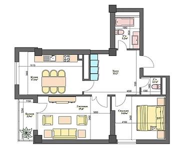 Новостройки от застройщика: Построен, Элитка, 2 комнаты, 76 м² — 14