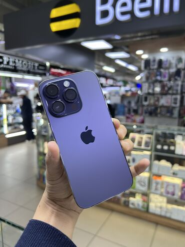айыон 14 про: IPhone 14 Pro, Колдонулган, 128 ГБ, Deep Purple, Коргоочу айнек, Каптама, 85 %