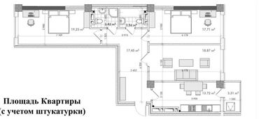 Продажа квартир: 3 комнаты, 97 м², Элитка, 12 этаж, ПСО (под самоотделку)