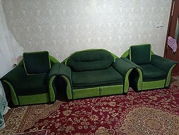 кухонная бу: Комплект мягкой мебели, Б/у, Самовывоз, цвет - Зеленый — 1
