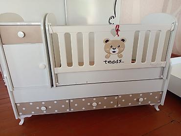 sadə matras: Uşaq beşiyi – “Teddy” dizaynı - Rəng: ağ və bej tonlarında, alt — 1