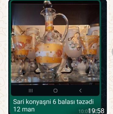 yeni il stekanlari: Qədəhlər, rəng - Sarı, Şüşə, 6 ədədli dəst, Türkiyə