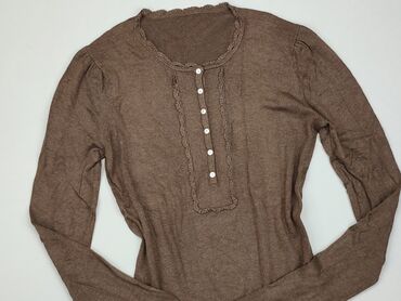 eleganckie brązowa bluzki: Sweter, S, stan - Idealny