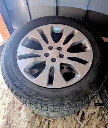 Дөңгөлөктөр монтажда: Дөңгөлөктөр монтажда 215 / 60 / R 17, Кыш, Колдонулган, Комплект, Жеңил унаалар, Куйма, тешиктери - 5