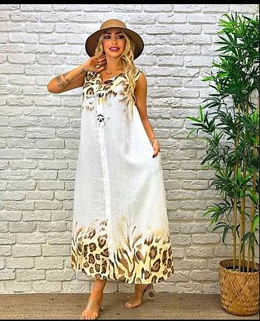 ara baletanke: Letnja maxi haljina bez rukava sa animal print detaljima - Kroj — 3