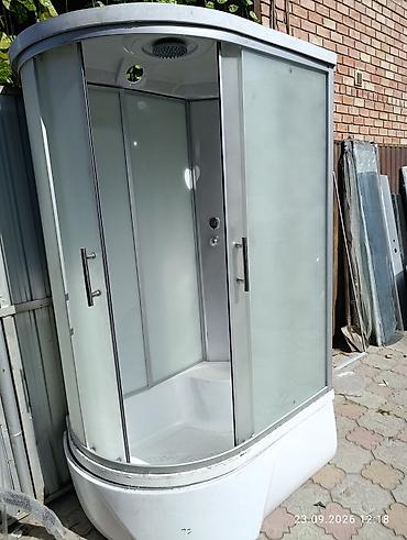 летный душ: Душевая кабина Полукруглая, Размер: 120 x 80 см, Покрытие: Матовое — 1