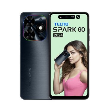 телефоны до 5000: Tecno Spark Go 2024, Б/у, 64 ГБ, цвет - Черный, 2 SIM