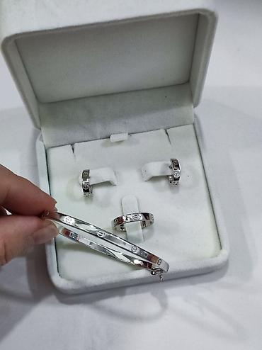 Серебряные наборы украшений: Серебряный Набор+ браслет Карьтие Дизайн Италия Серебро 925 пробы — 5