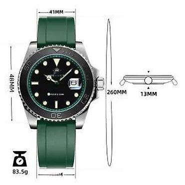 Ručni satovi: ADDIESDIVE AD2040 - 41mm -Zelena- Rolex YACHT-MASTER Homage Potpuno — 16
