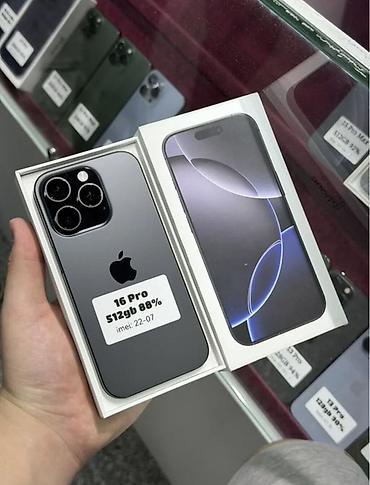 IPhone 16 Pro, Новый, 512 ГБ, Space Gray, Коробка, 88 %