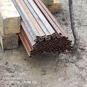 Su boruları: 20 lik turba metresi 1.50 ) profil 4 ün 2 yə 10 ədəd 6 metrə boyunda — 3