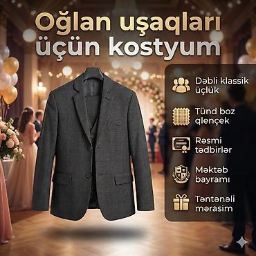 Bayram kostyumları: Oğlan uşaqları üçün klassik üçlük kostyum Qolu 50 sm Şalvar 81 - Rəng — 1