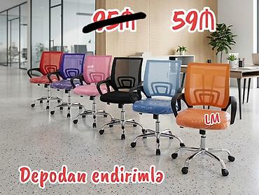 Ofis kreslosu – mesh arxa hissə və yumşaq oturacaqla. - Rənglər