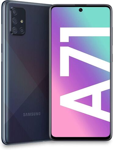 самсунг s 9: Samsung Galaxy A71, Колдонулган, 128 ГБ, түсү - Кара, 2 SIM