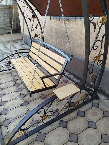 Садовые качели: Садовые качели Металл, Со спинкой, С крышей — 4