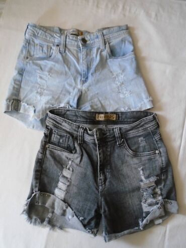 capito farmerke: Dva cepana šortsa Capito jeans, nošeni ali očuvani, Sivi veličine 30 a