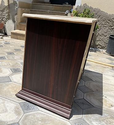 mebel bəzəmək: TV altlığı / komod tipli açıq rəfli kabinet - Material: laminat/MDF — 3