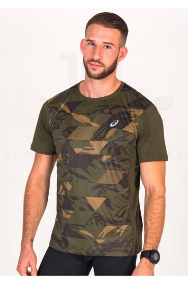 Футболки: Мужская футболка, 2XL (EU 44), Asics, Новый, цвет - Зеленый, Самовывоз