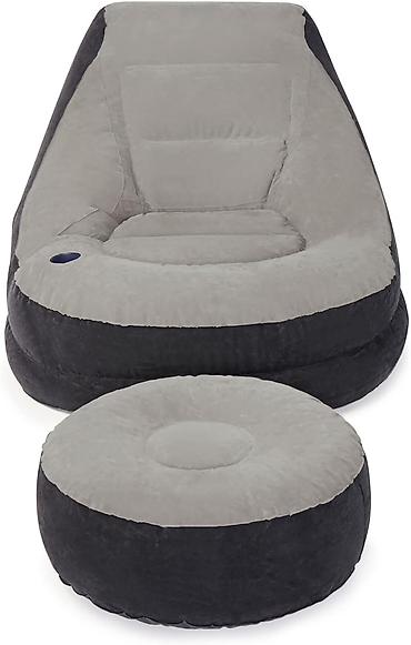 divan kreslolar: №: 14718 Məhsulun adı: Şişmə kreslo Intex 68564, PVC, boz, 102×79×137 — 8