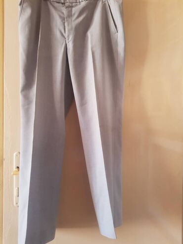 pantalone karirane: Trousers 2XL (EU 44), color - Light blue