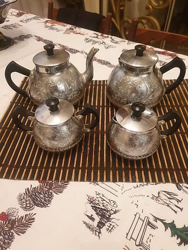 Qab-qacaq və mətbəx ləvazimatları: Çay dəsti, rəng - Gümüşü, Metal — 2