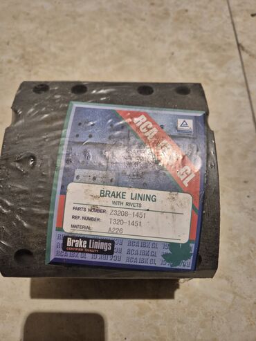 Əyləc bəndləri, nakladkalar: Nakladkalar Yapon yük maşınları üçün "Brake Lining" (pərçinlərlə) RCA — 1